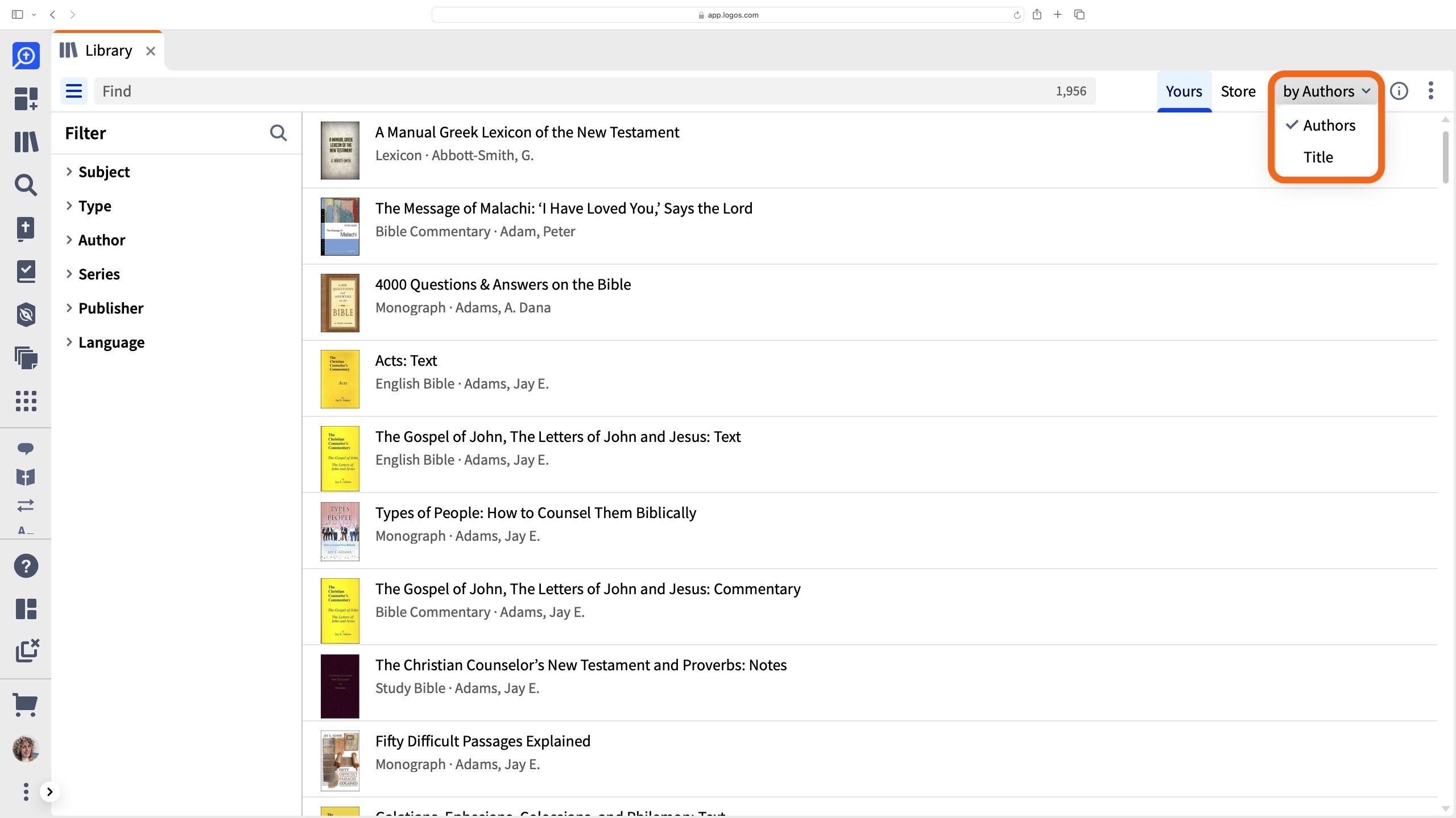 Sort Library By Author