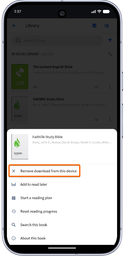 Remove a downloaded book