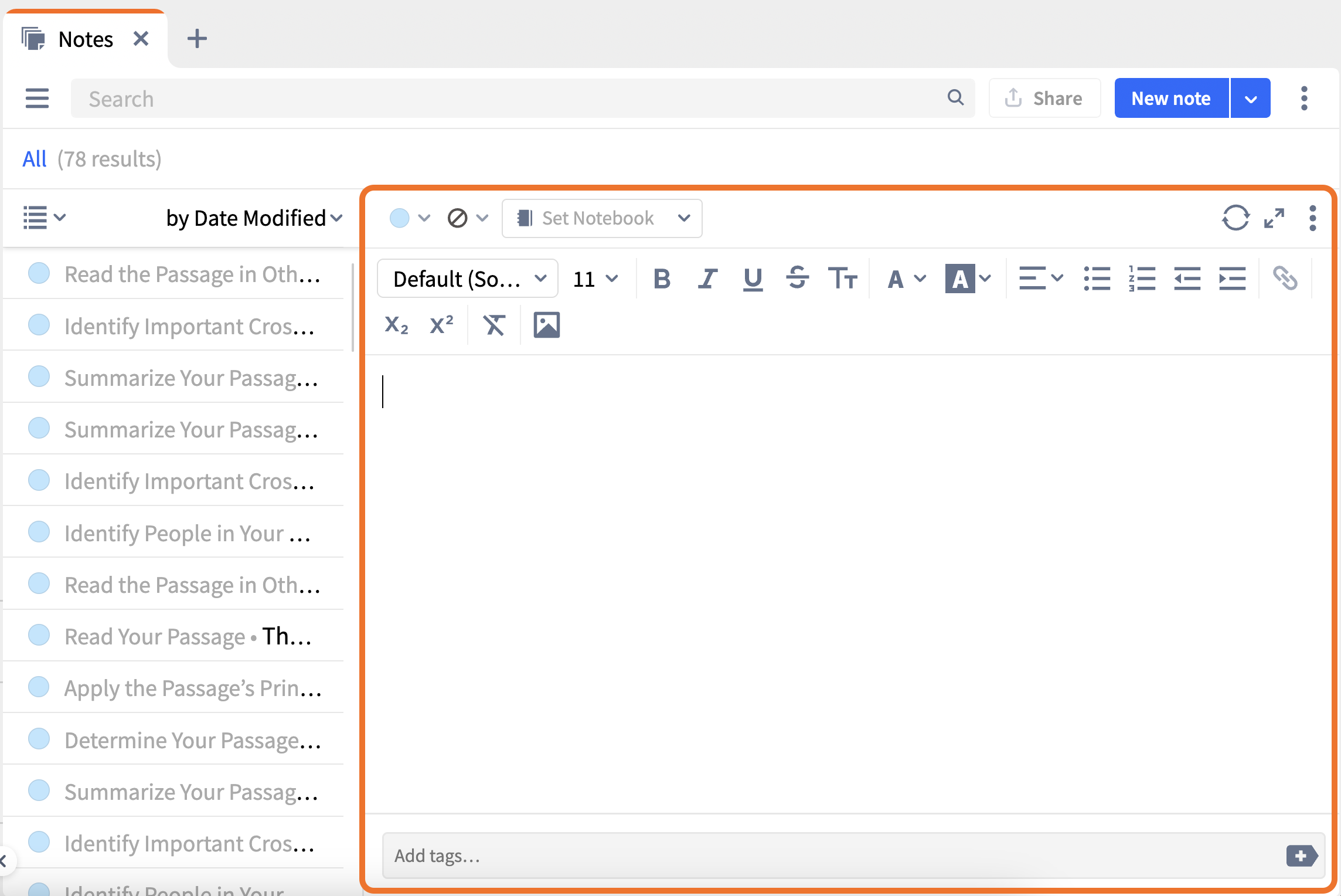 10 Note Editor Panel