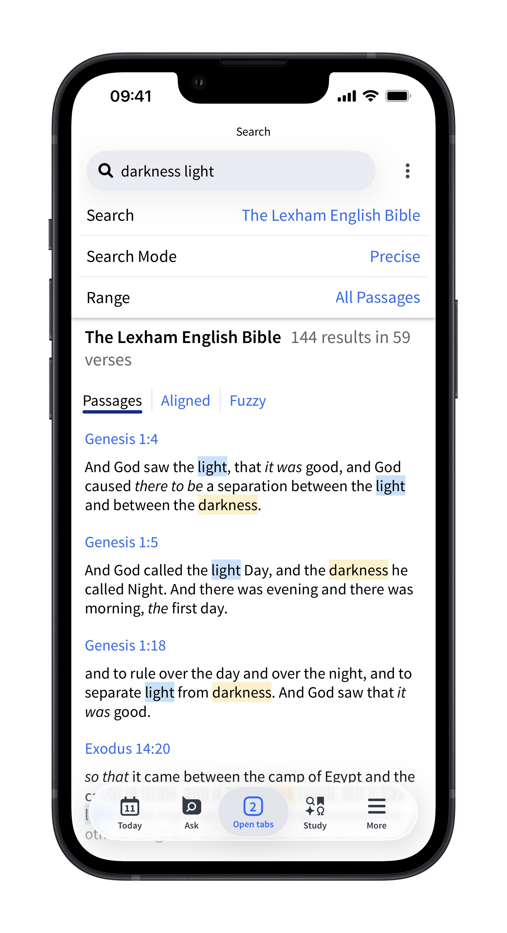 Mobile Precise Bible Search