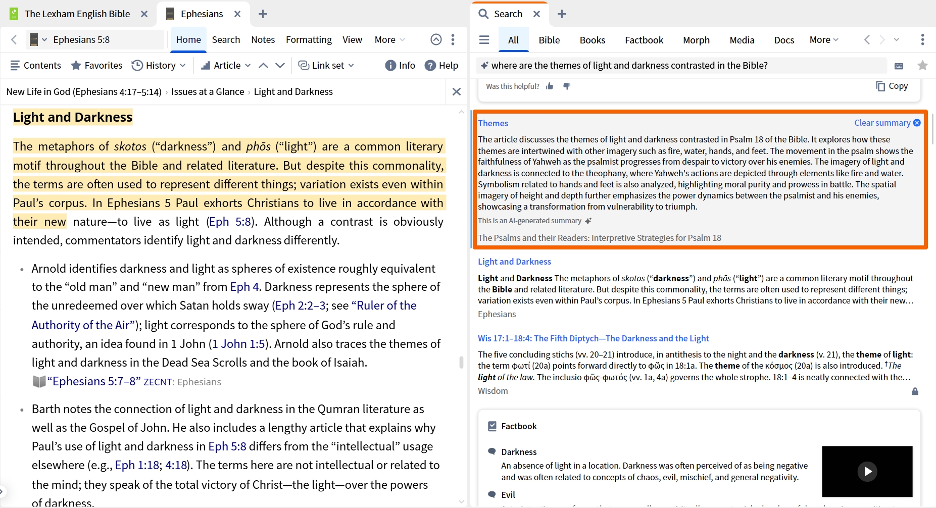 Summary Of A Search Result