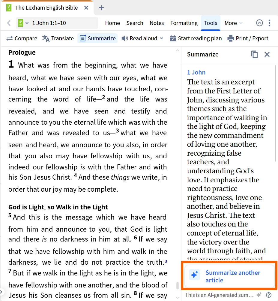 Summarize Another Article