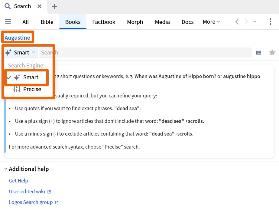 Smart Books Search - Augustine