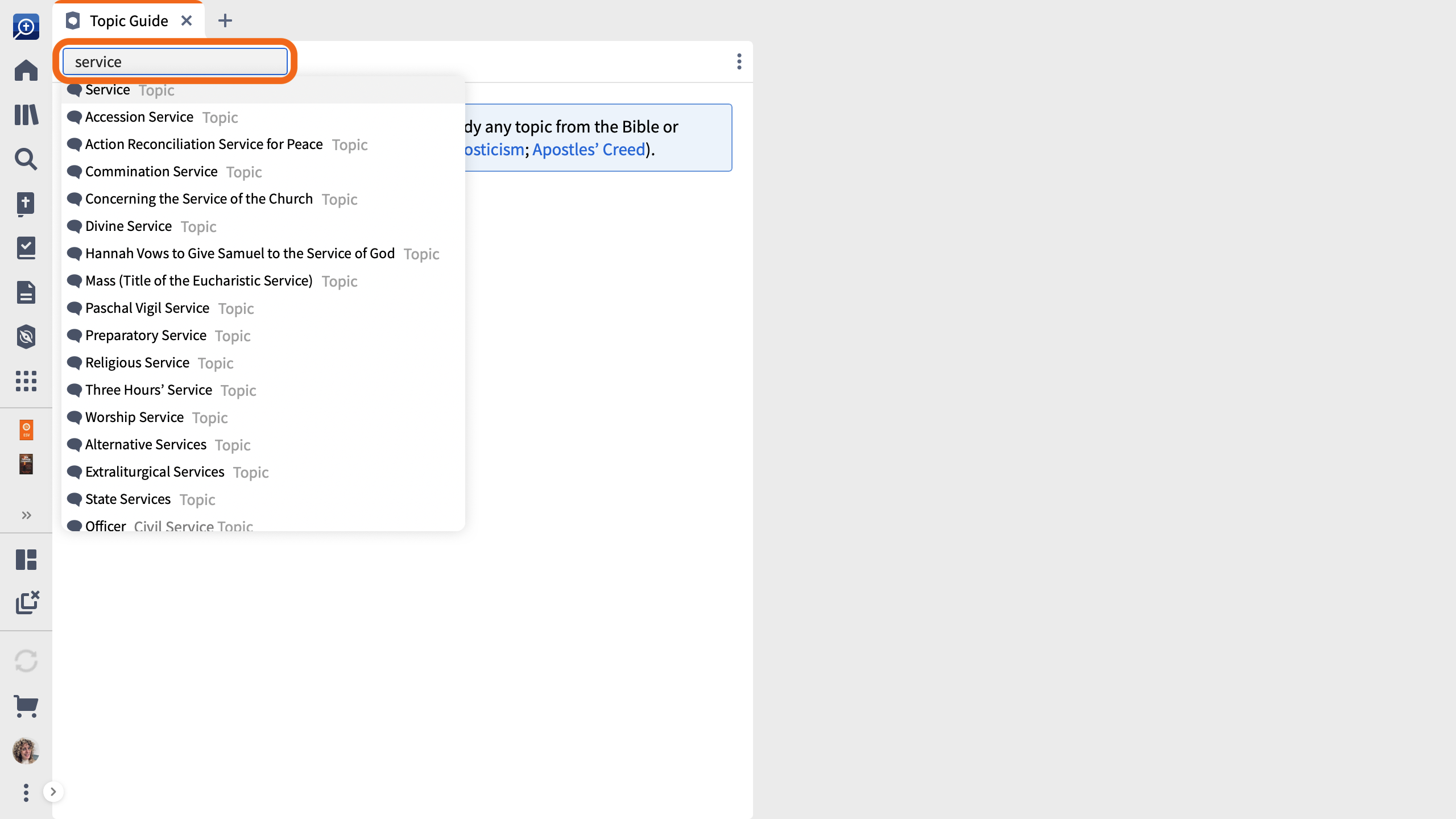 2 Search For A Topic