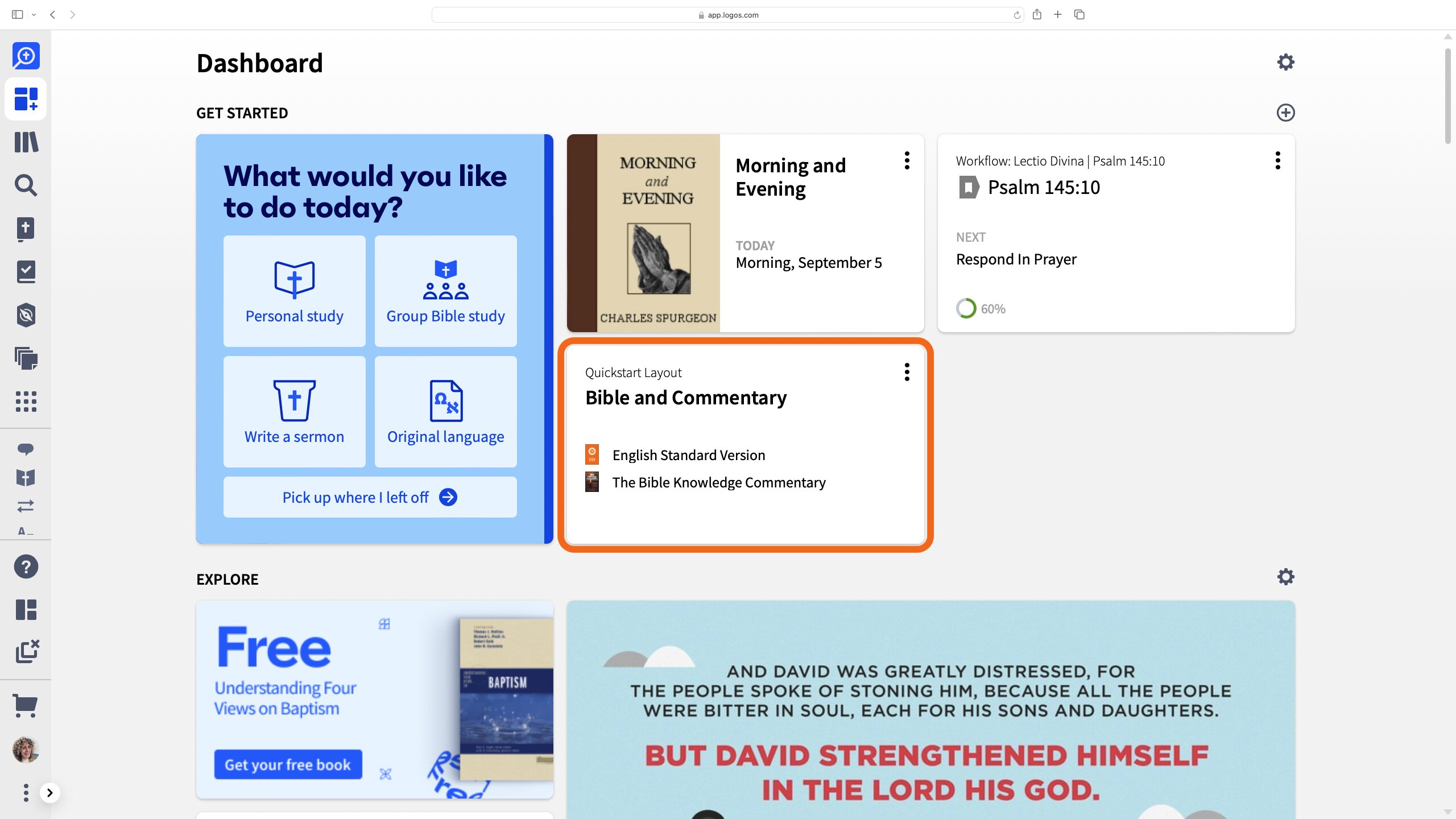 Access The Layout Card From The Dashboard