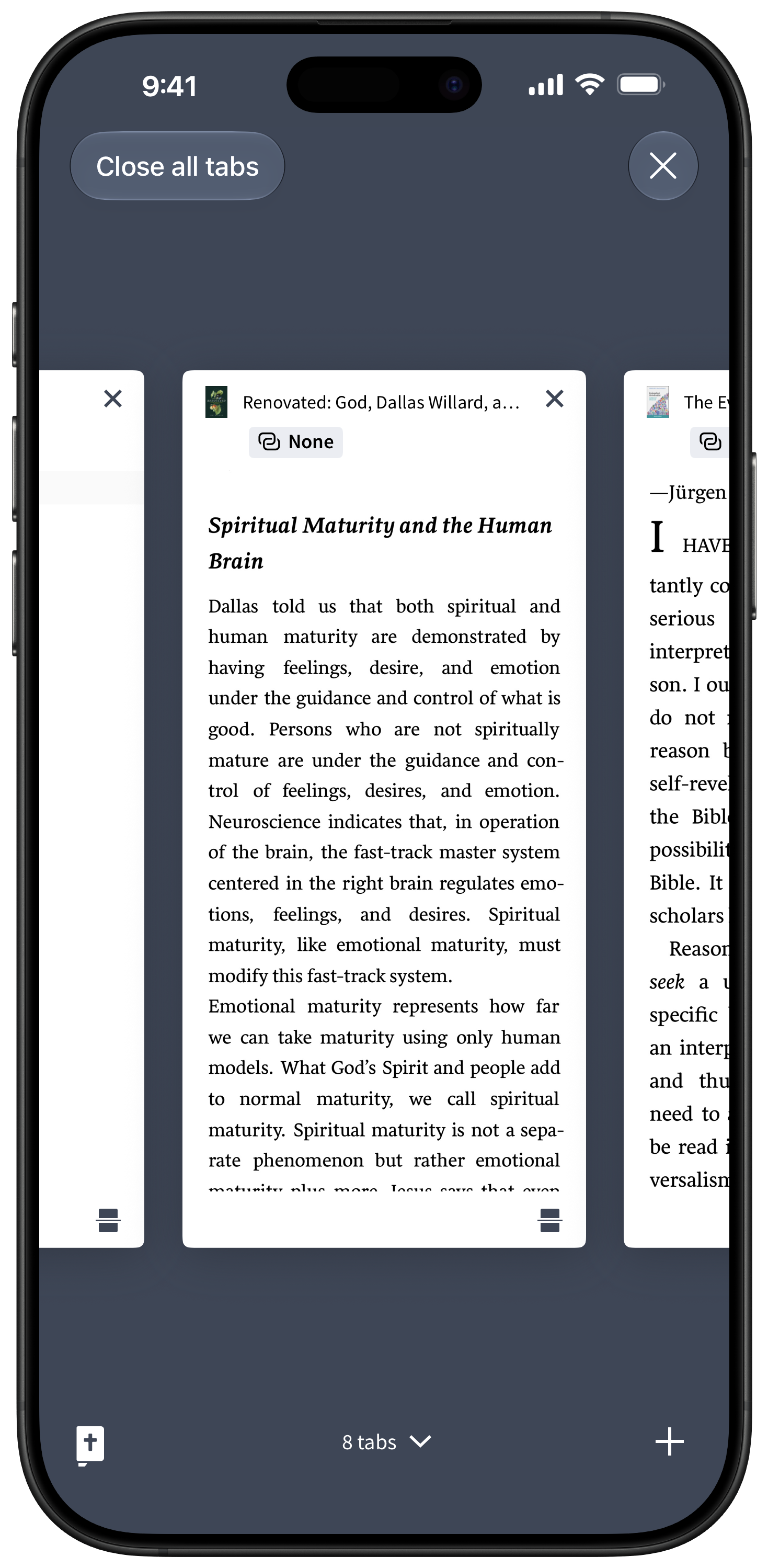 Mobile Tab View