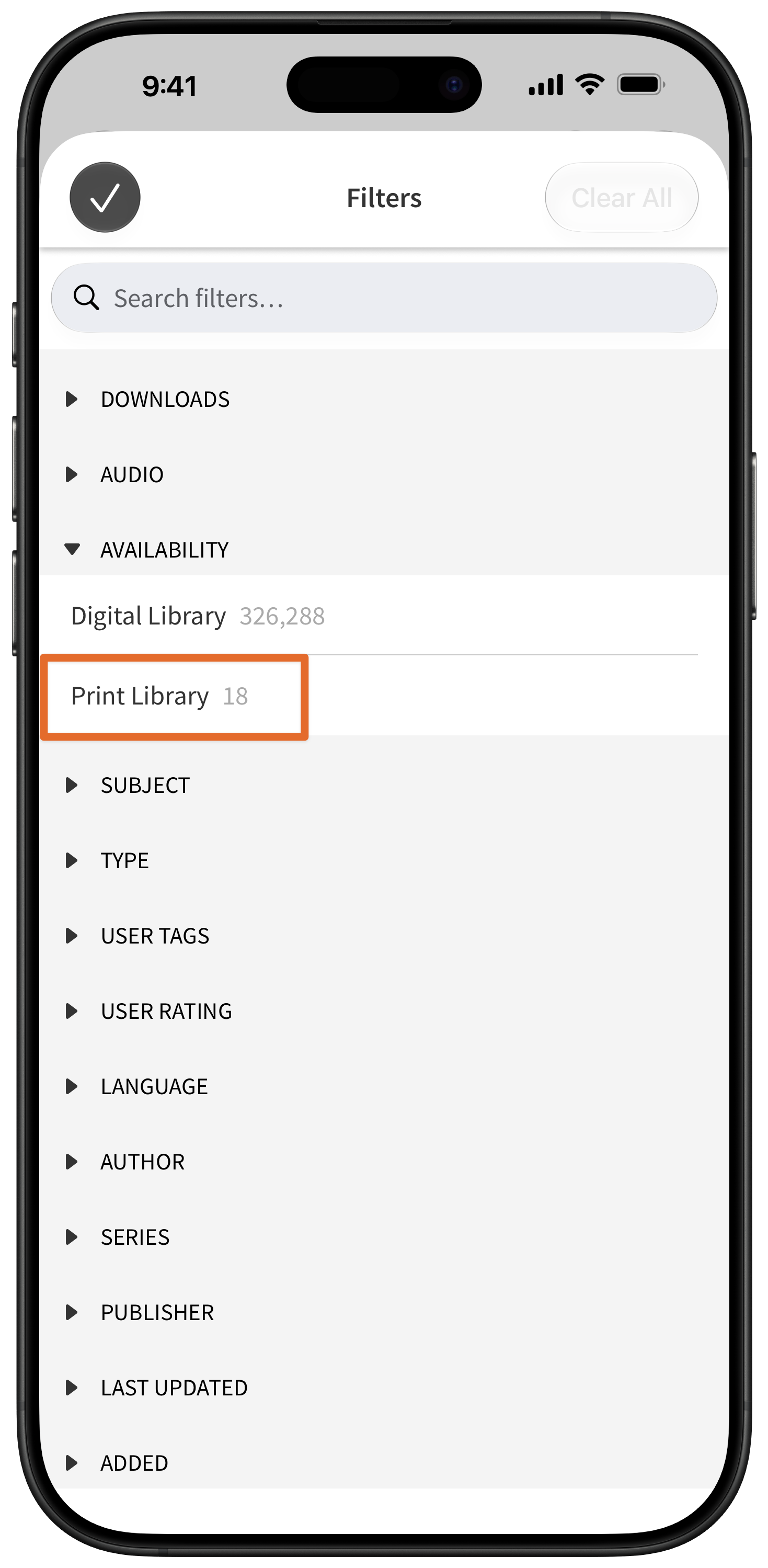 Print Library Filter
