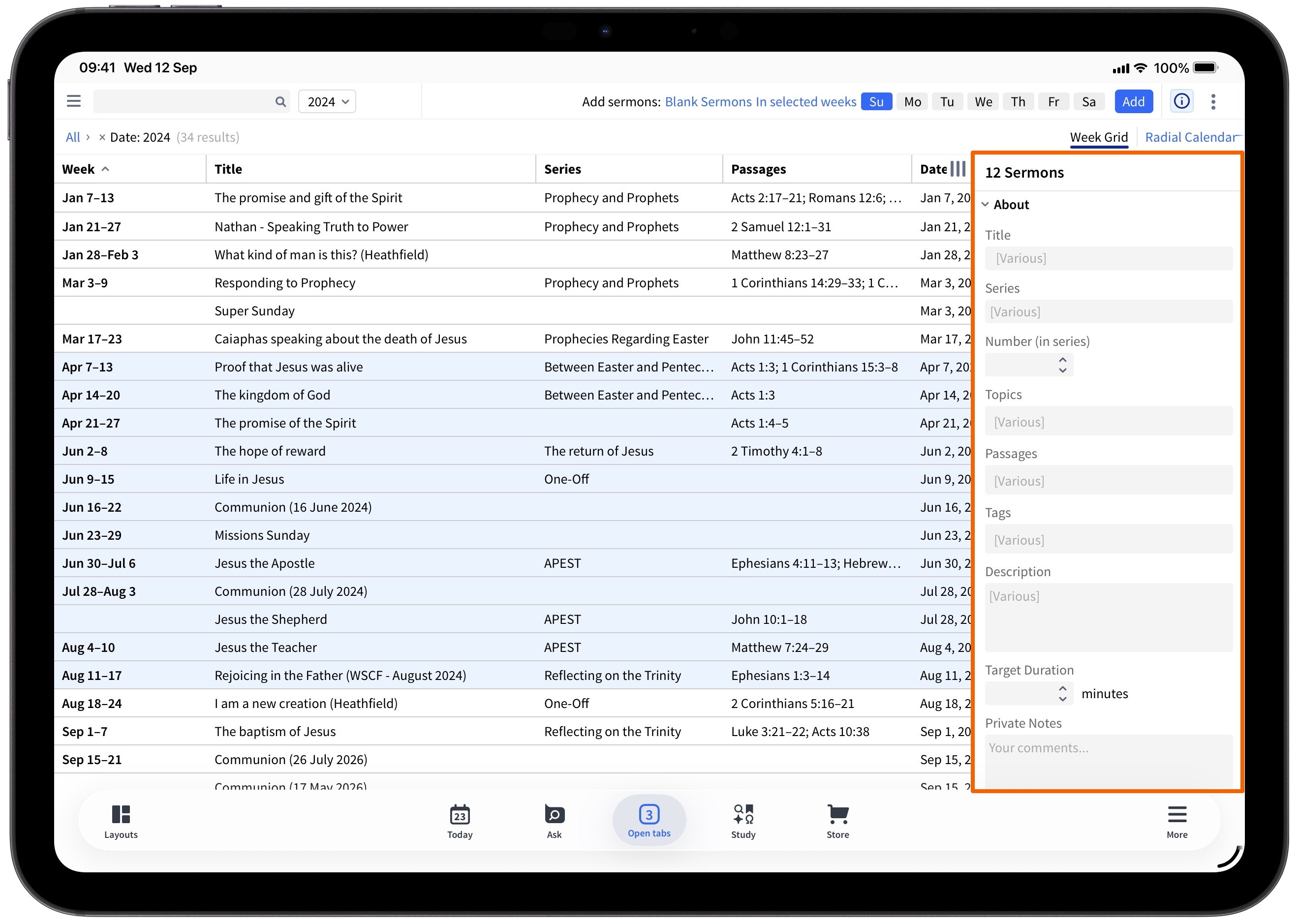 Tablet - Modify Group Of Sermons