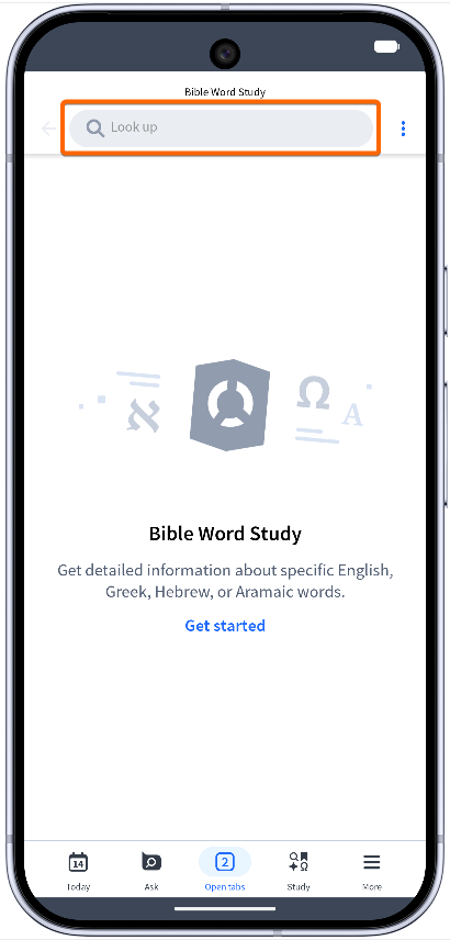 Type the word you want to search