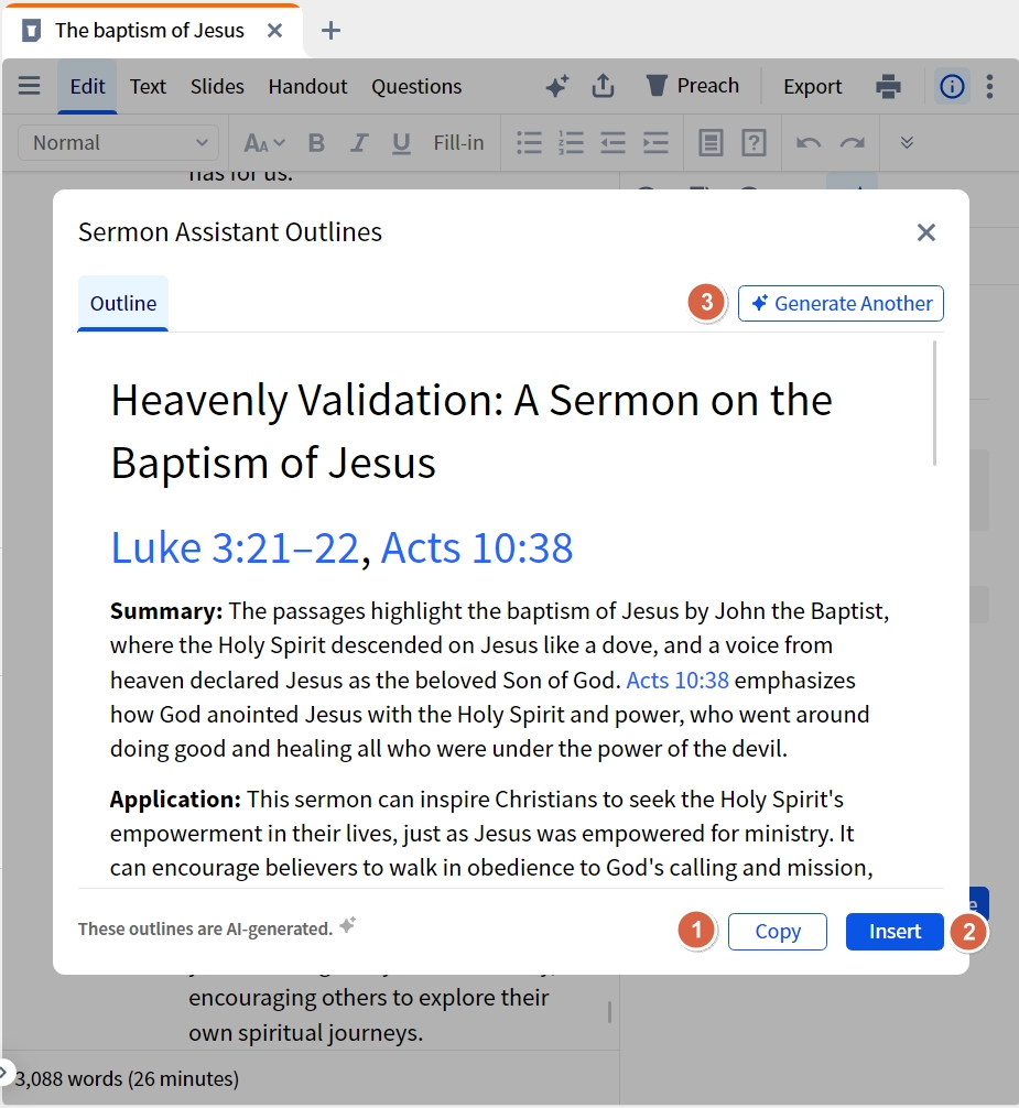 Sermon Outlines - Output