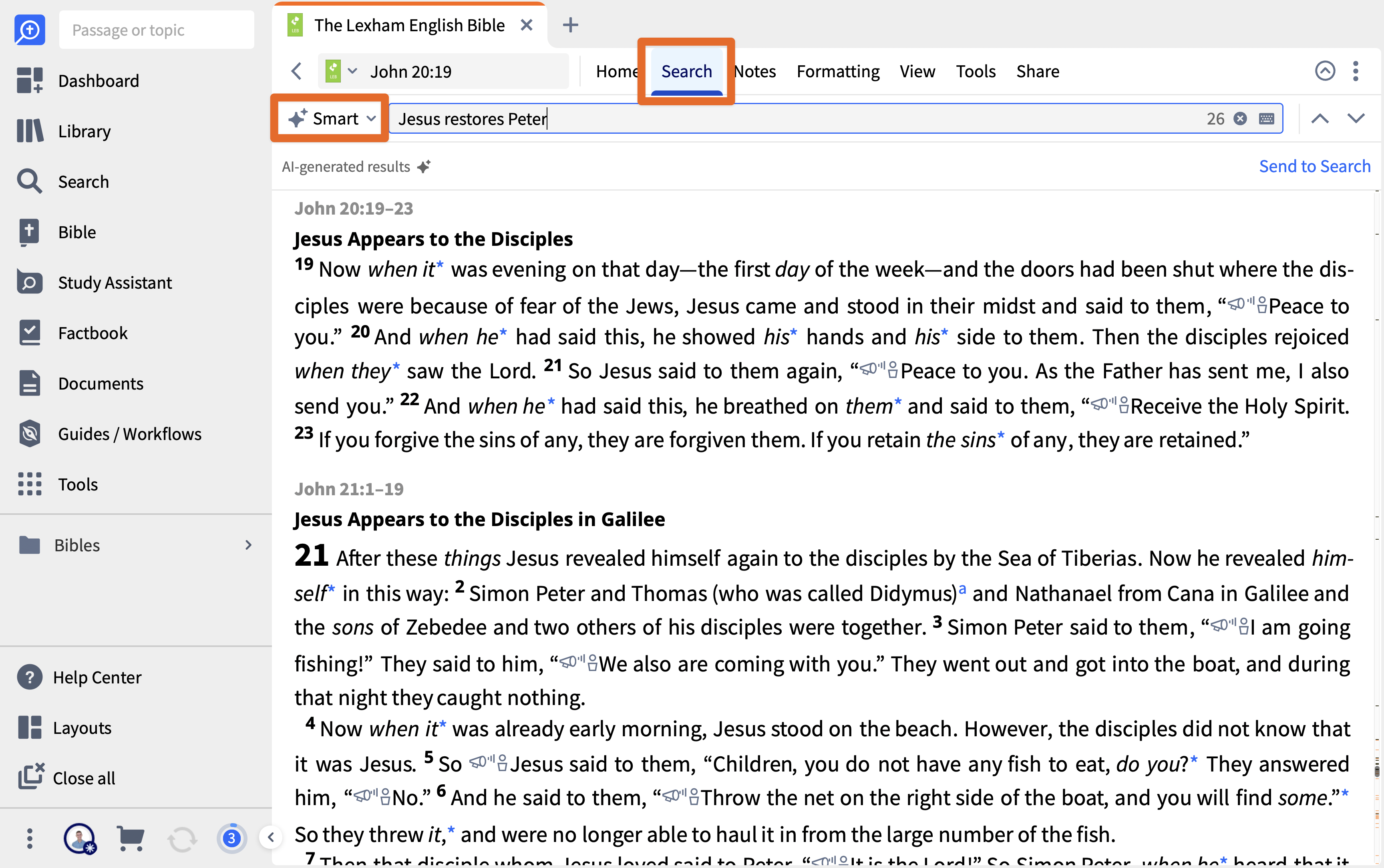 Smart Inline Bible Search