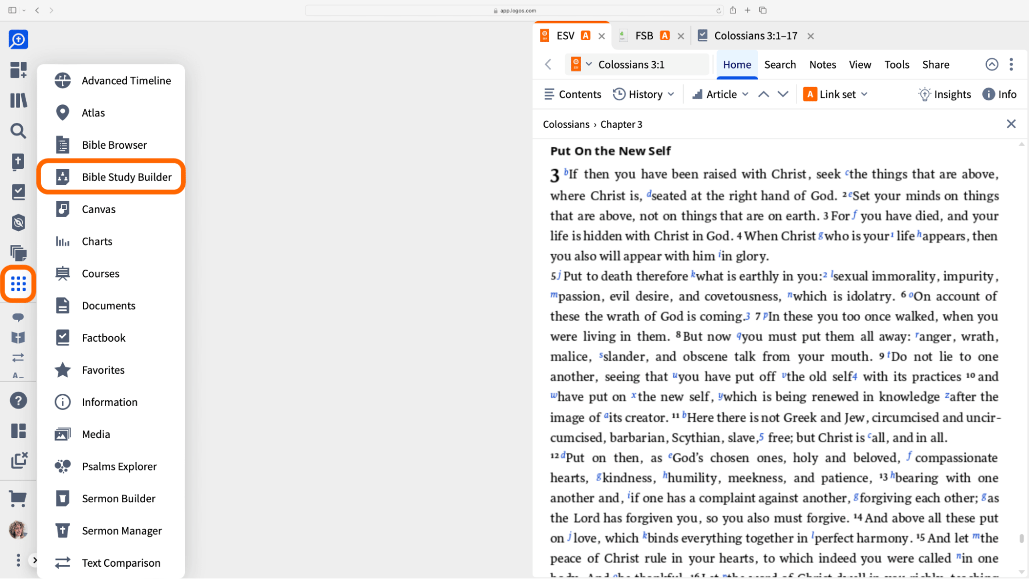 Open the Bible Study Builder