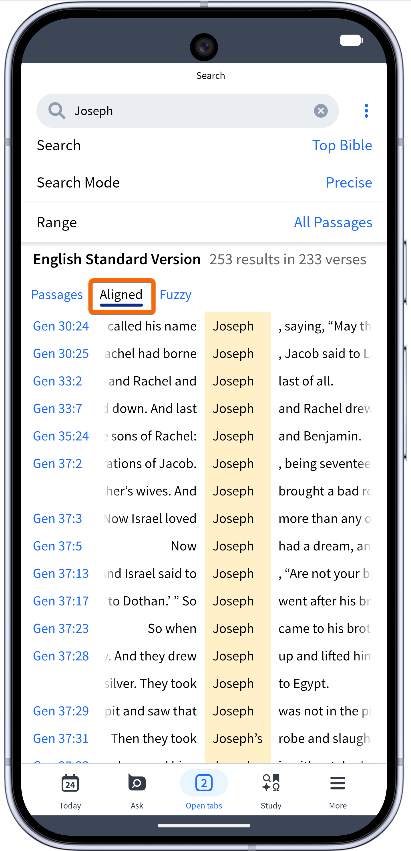 Mobile - Search Aligned View