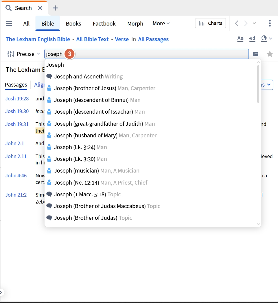 Bible Search Suggestions