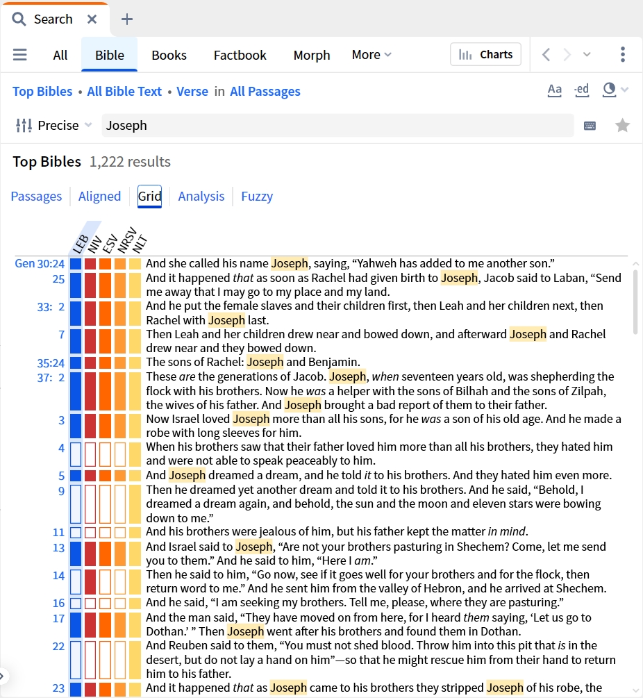 Bible Search - Grid View