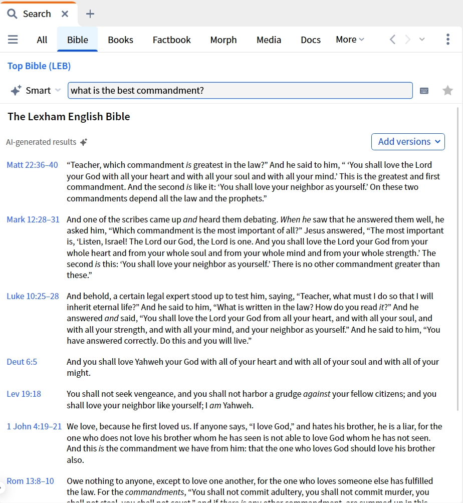 Bible Search - Smart Instead Of Fuzzy