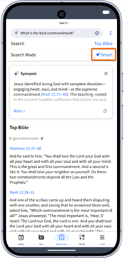 Mobile - Search Smart Mode