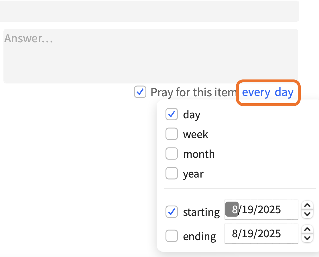 Schedule Prayer