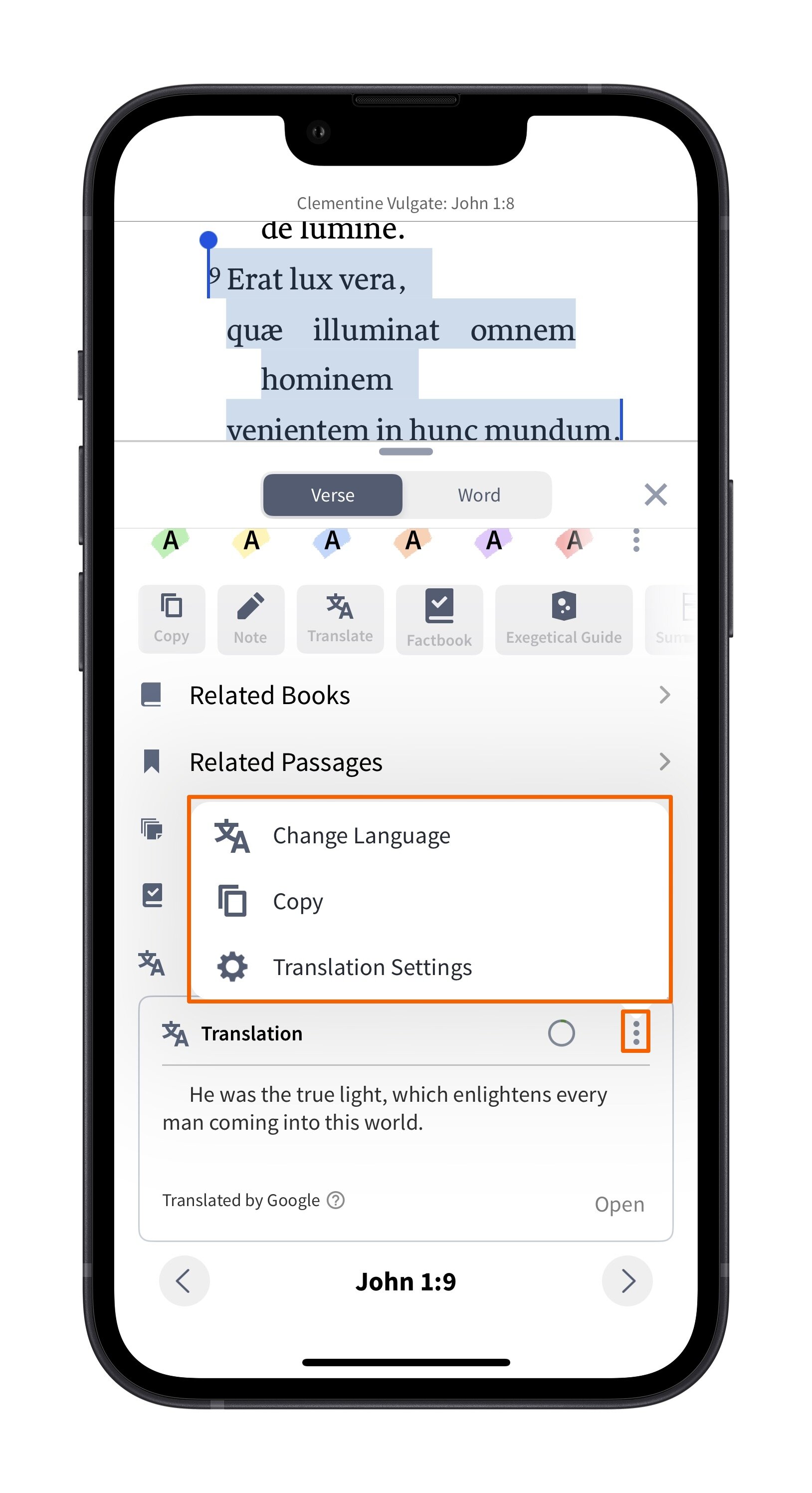 Mobile Translate Section Of Insights Panel Actions