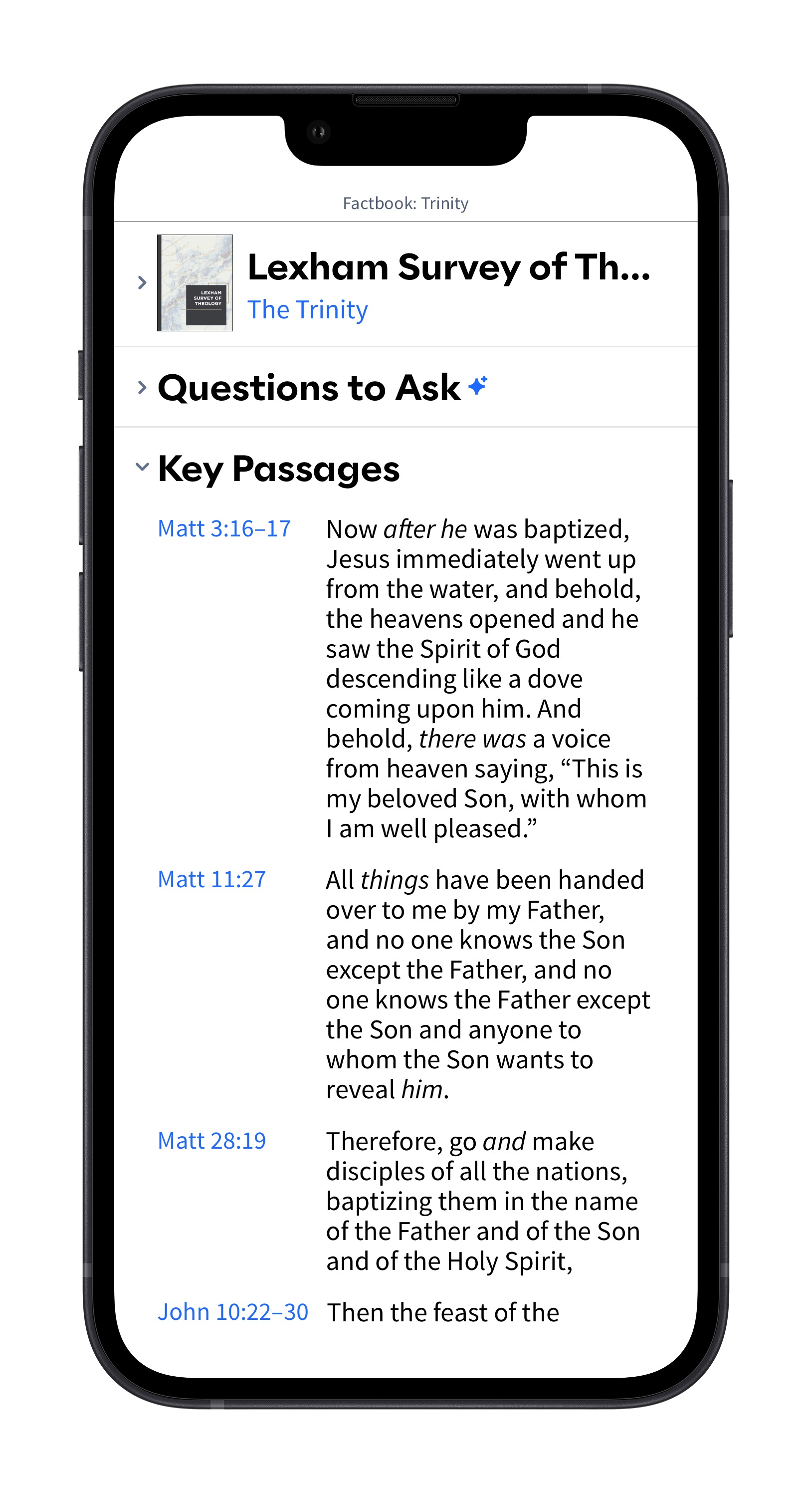 Theological Topic - Key Passages (Mobile)
