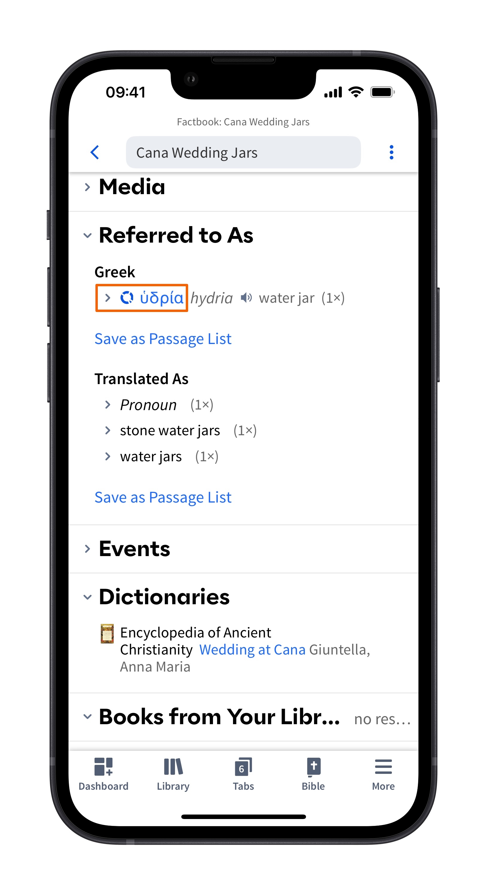 Mobile Factbook - Biblical Passage Select Lemma