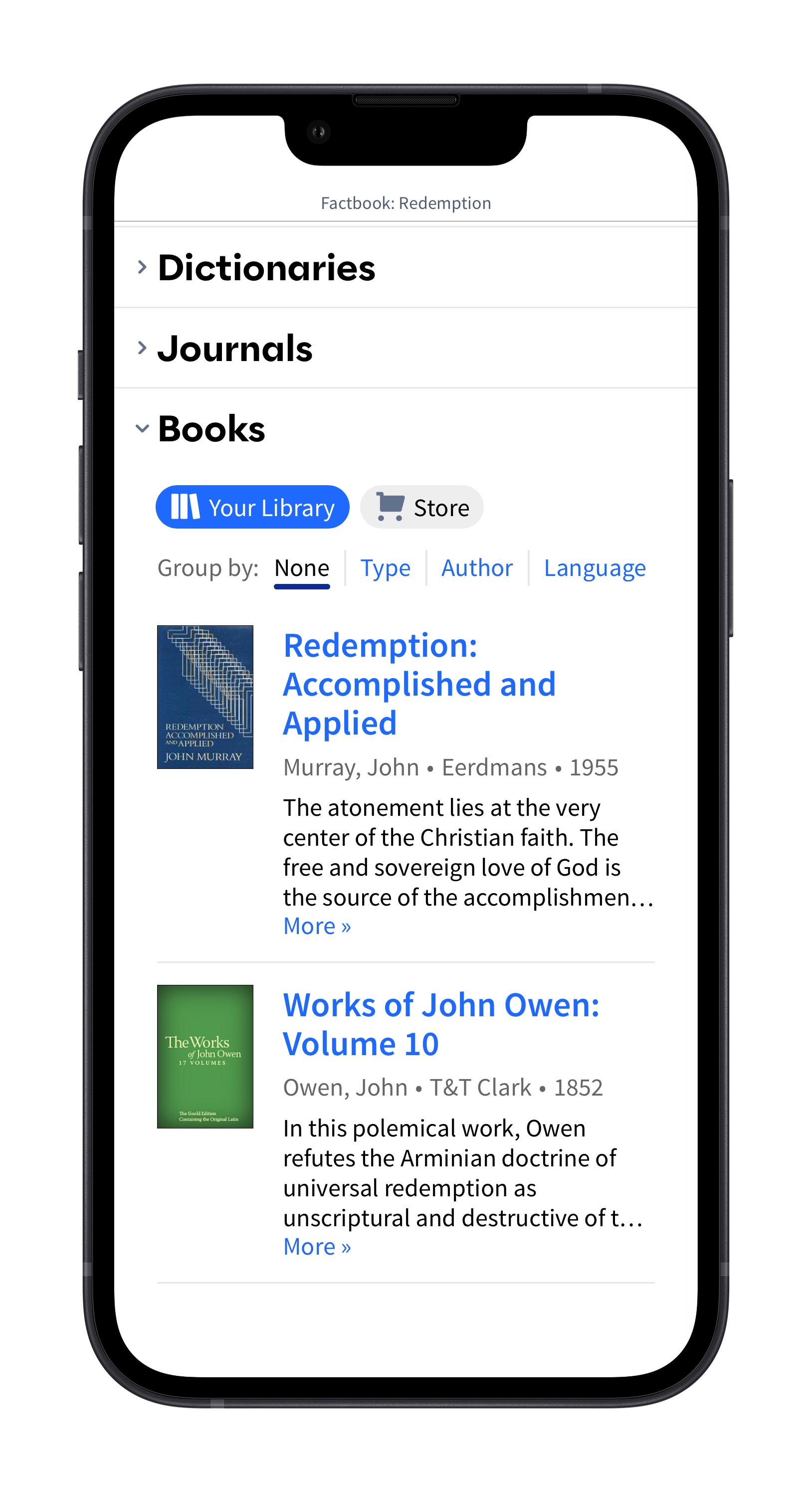 Mobile Factbook - Books Theological Lens