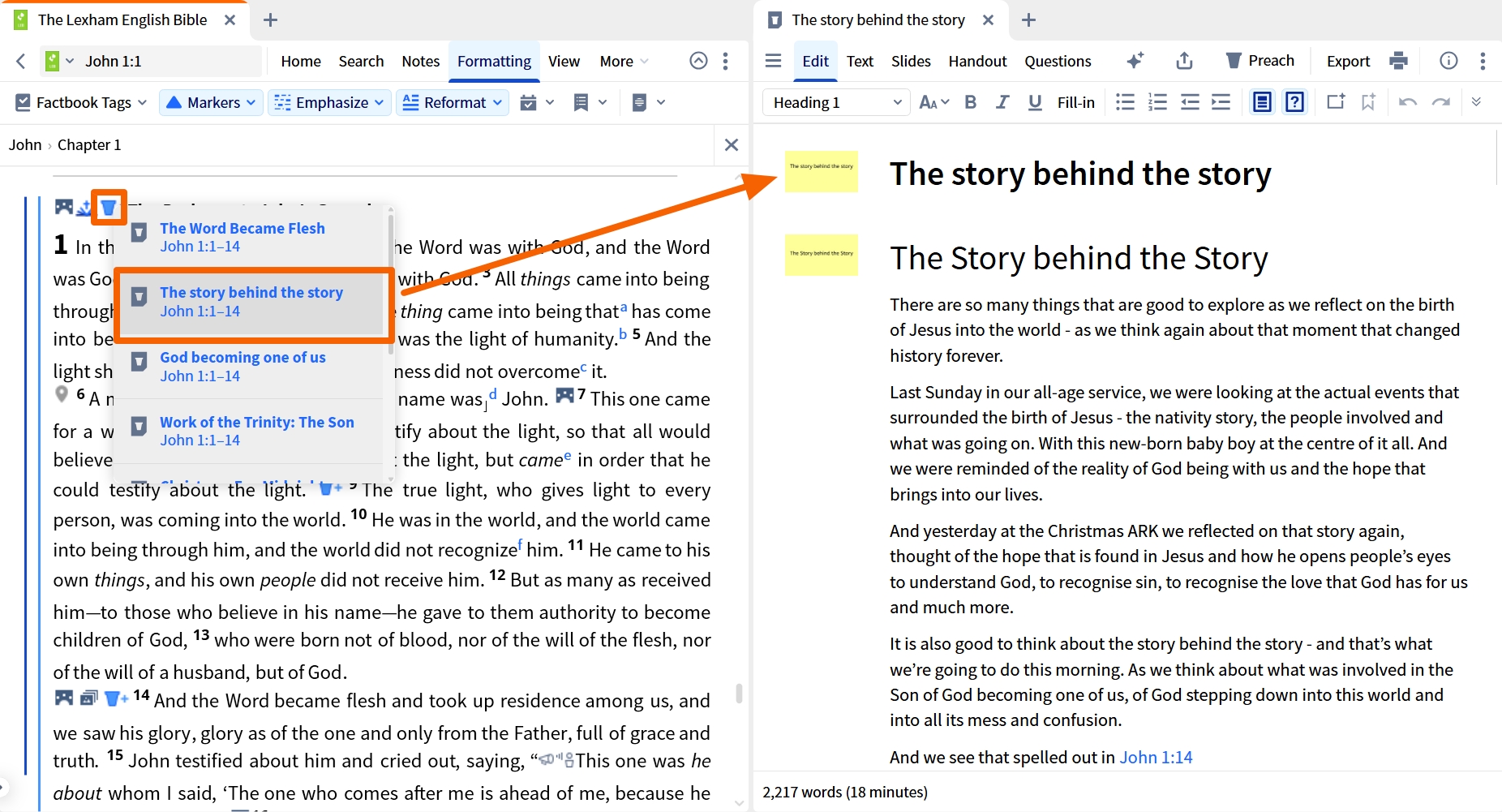 Open Sermon Doc From Icon