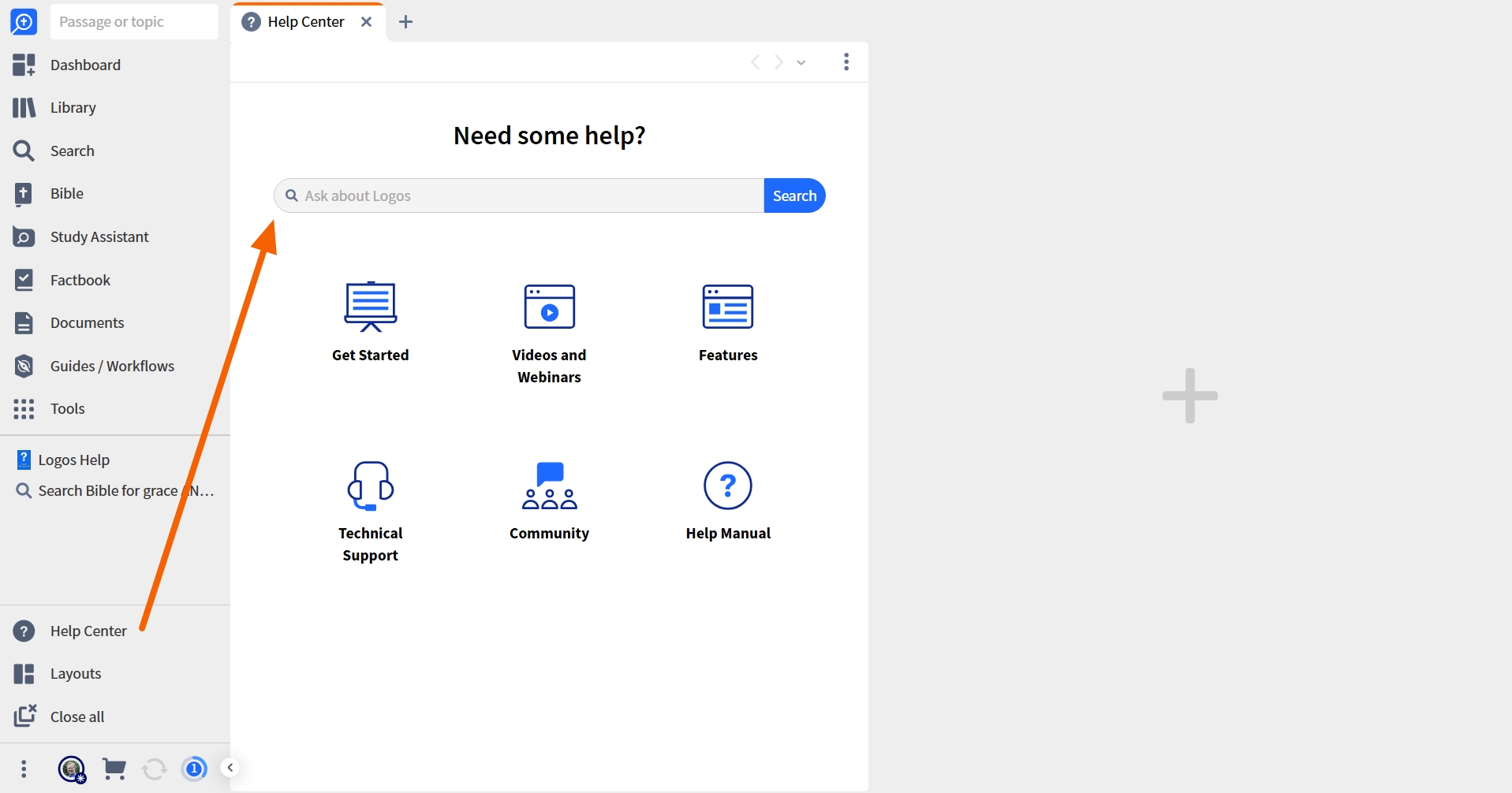 Open The Help Center