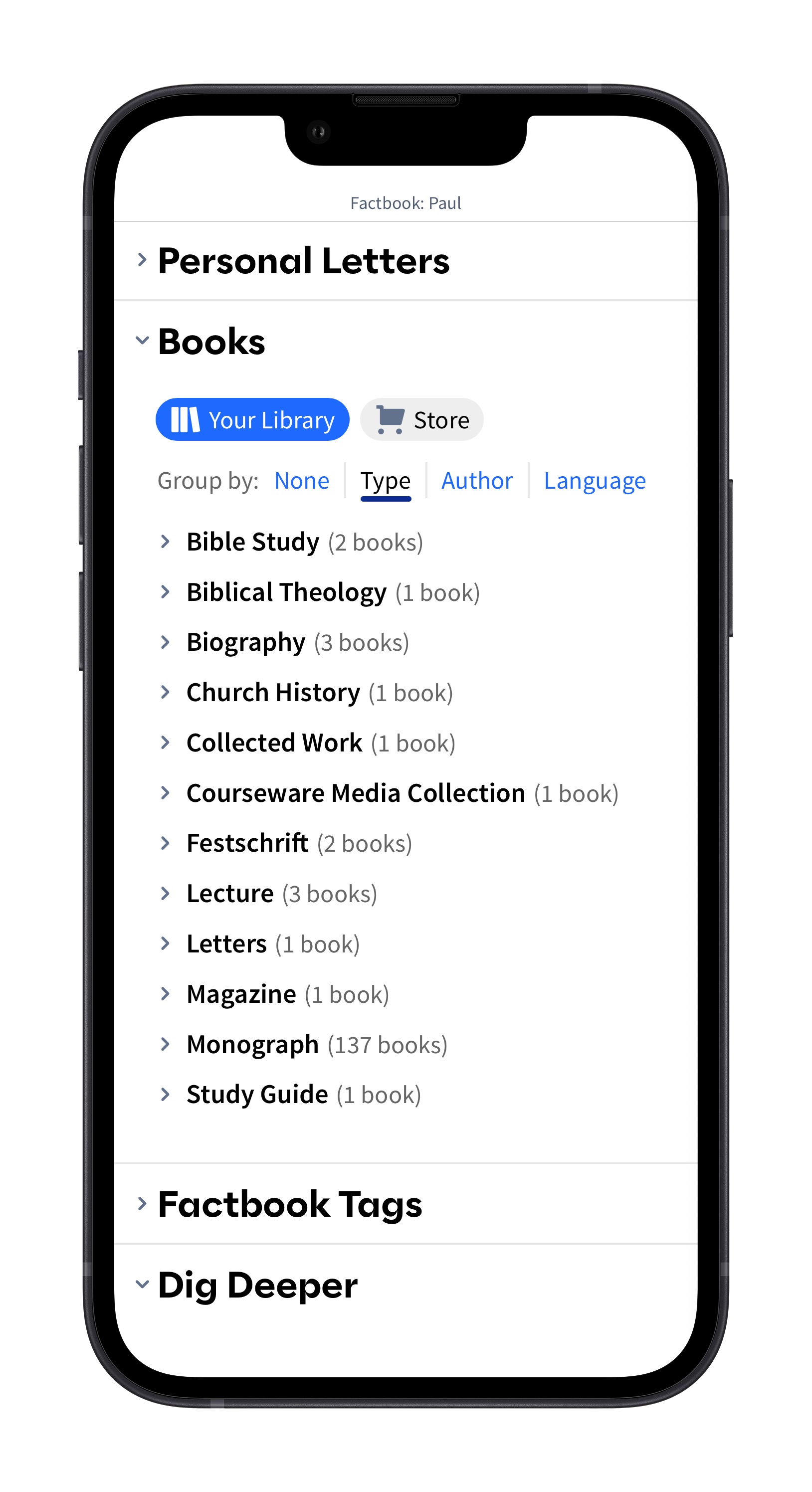 Mobile Factbook - Books Sorted By Type